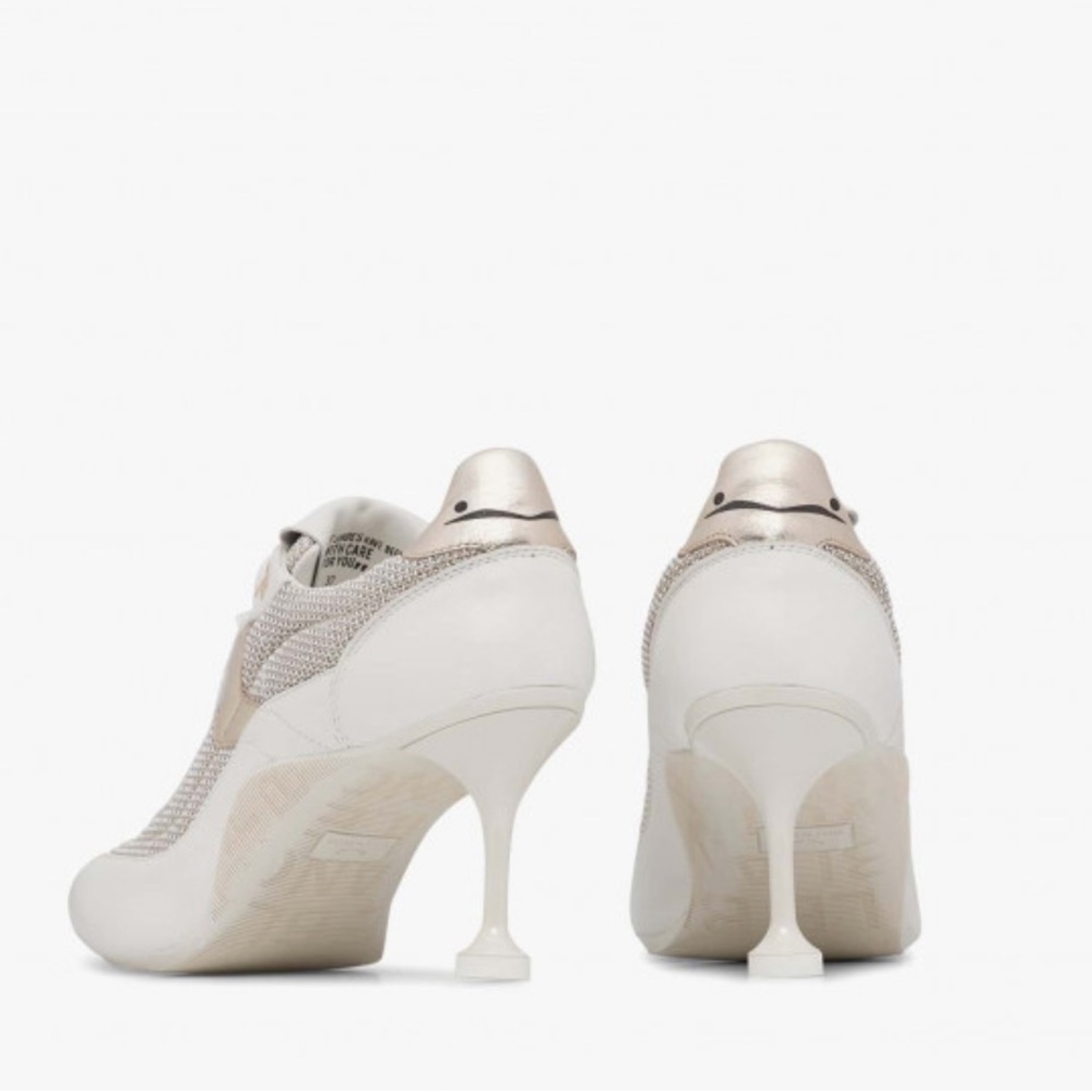 NWT VOILE BLANCHE COSMO SPORT Sneakers With Heel in White-Platinum - Picture 3 of 16